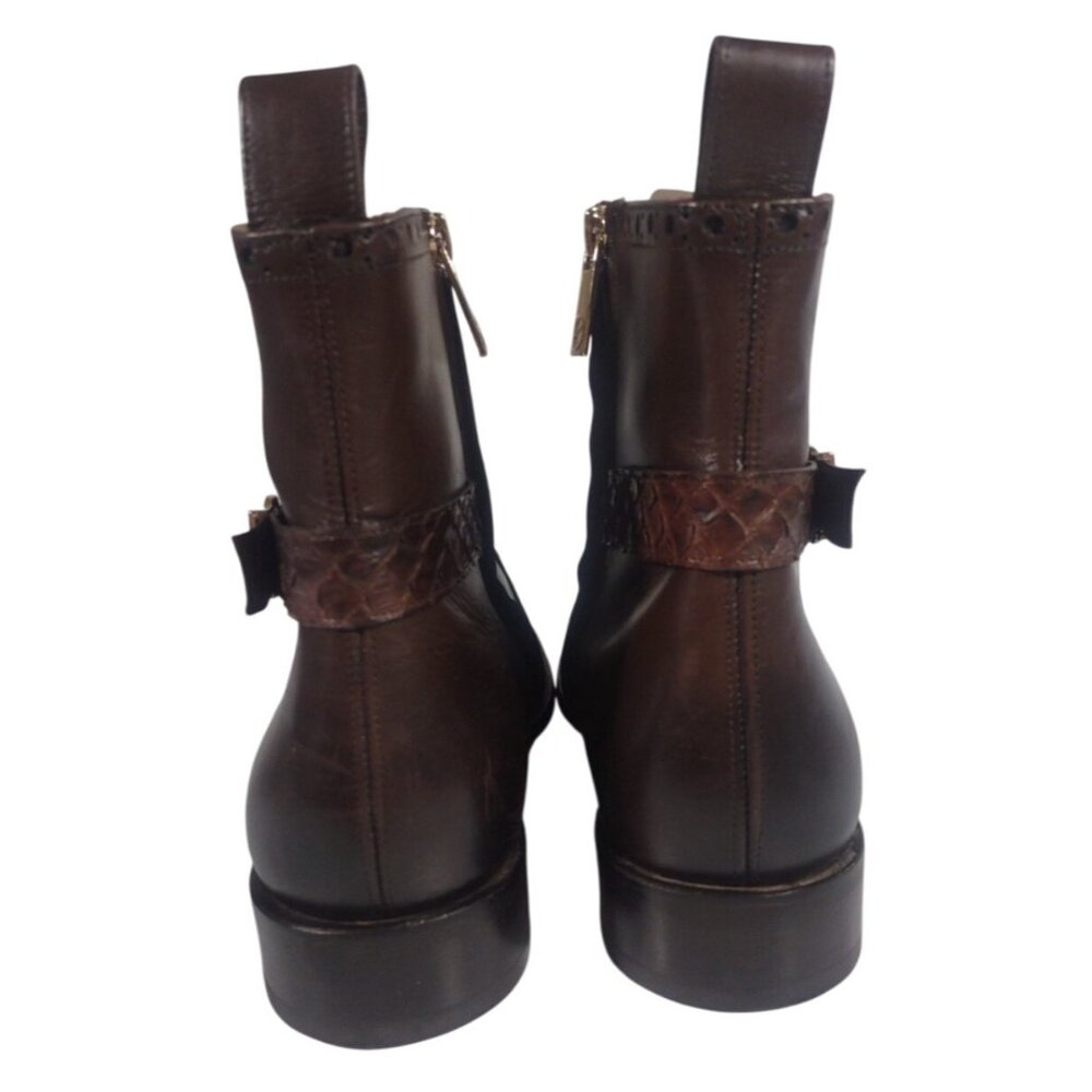 Franco Cuadra Women's Us 10 Mex 27 Brown Python Snake Skin Leather Ankle Boots - Picture 5 of 7